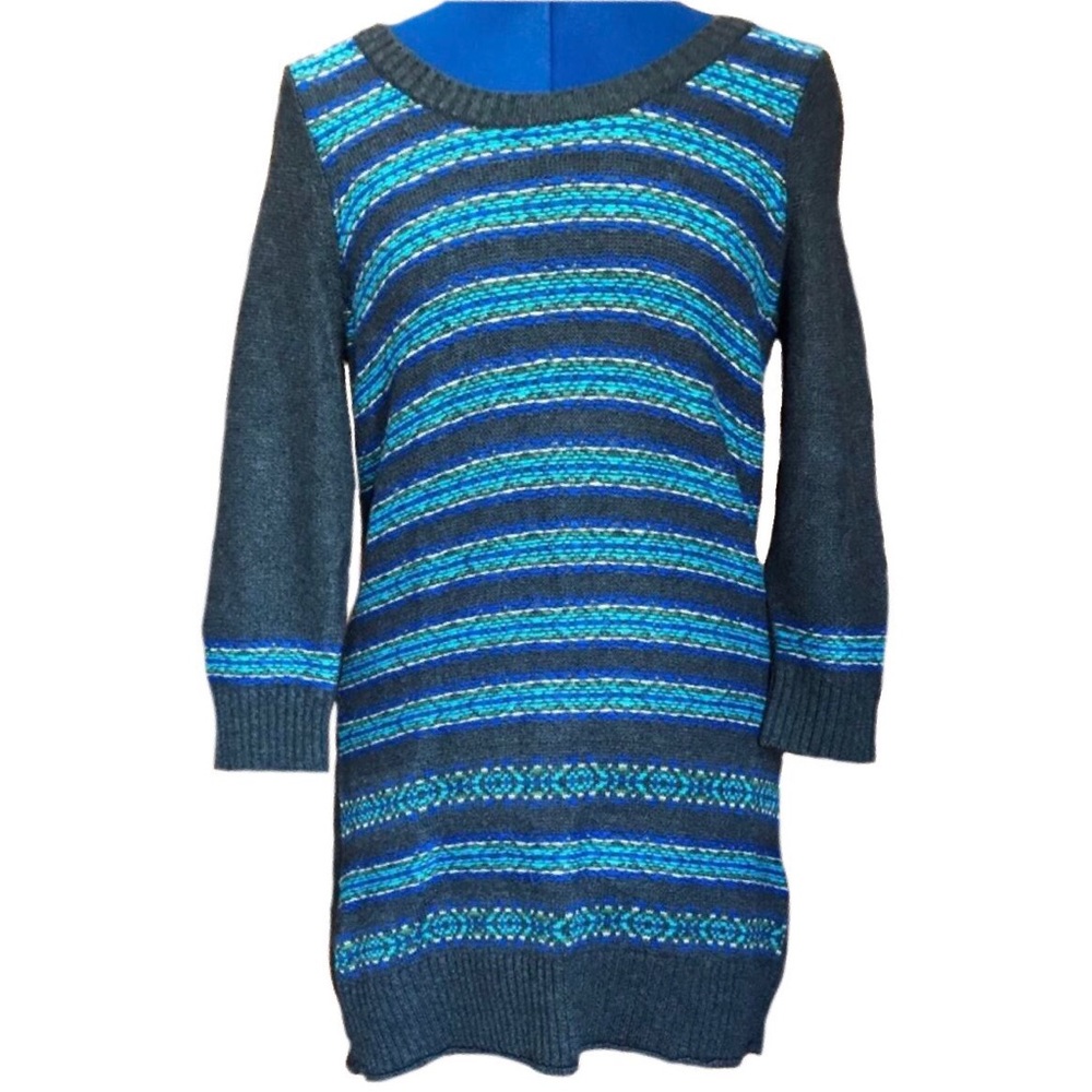 The Limited Blue and Gray Striped Sweater